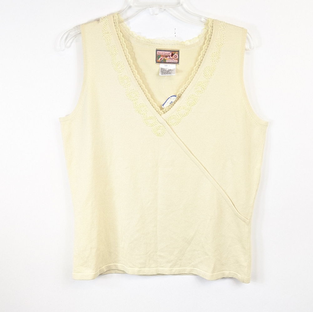NWT April Cornell beaded silk blend tank